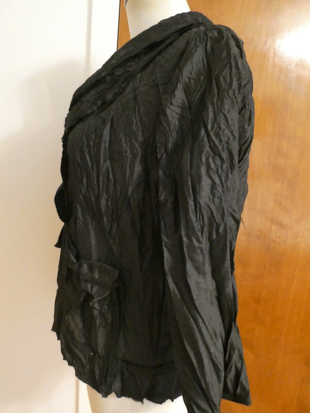 Vers Australia womens black lightweight crinkle dress jacket size14 (fits sz 12)