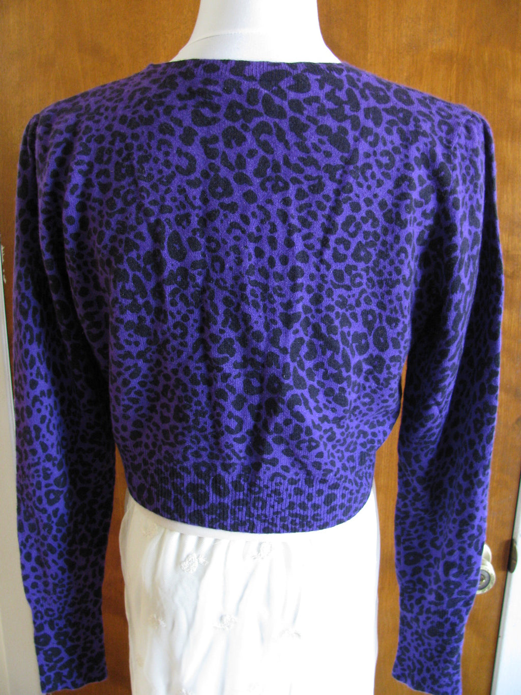 Aqua women's purple black leo print cashmere cardigans Size Small, Medium