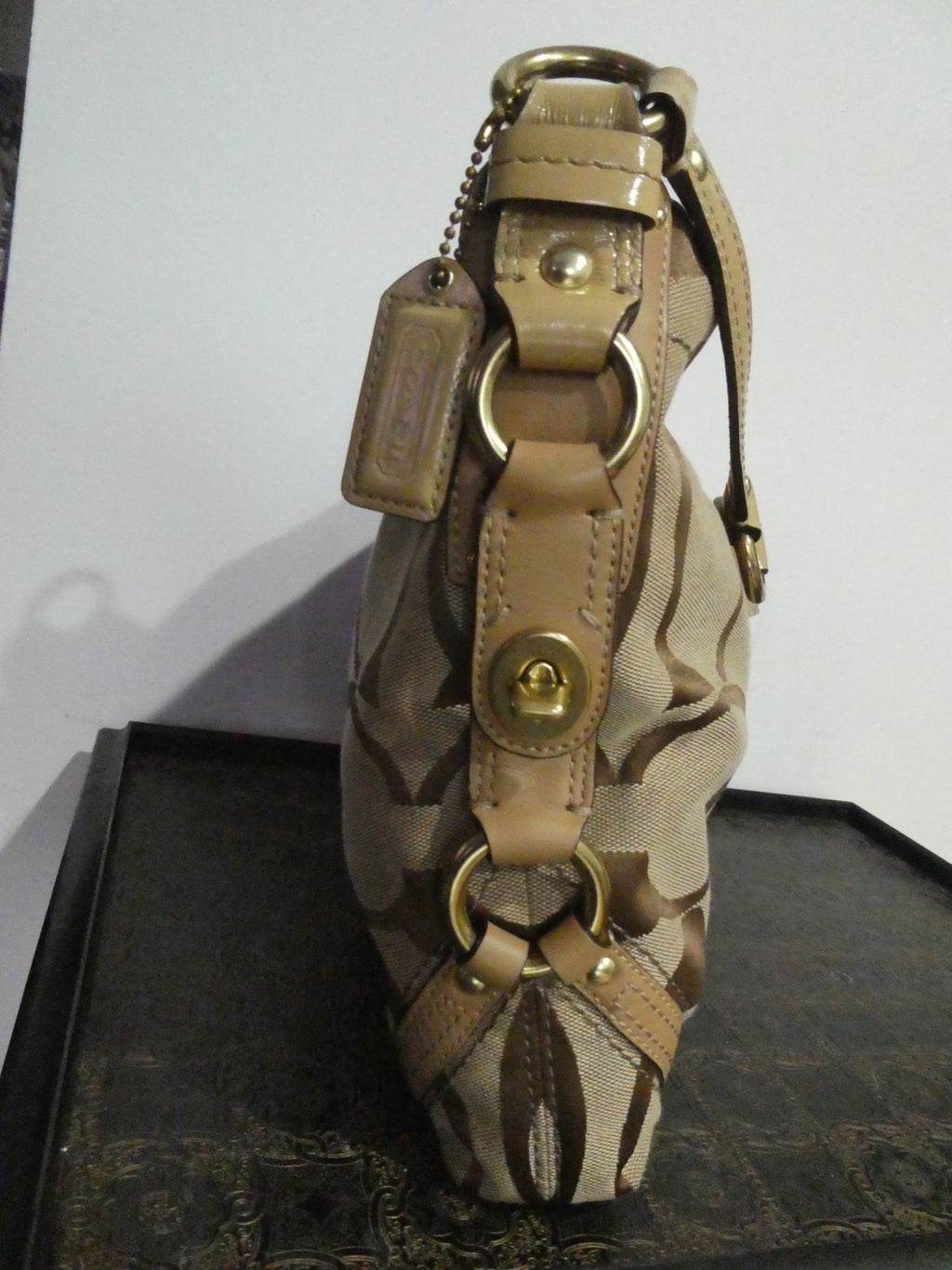 Vintage Coach Authentic Handbag/Purse/Shoulder Bag Canvas, Leather E087312873
