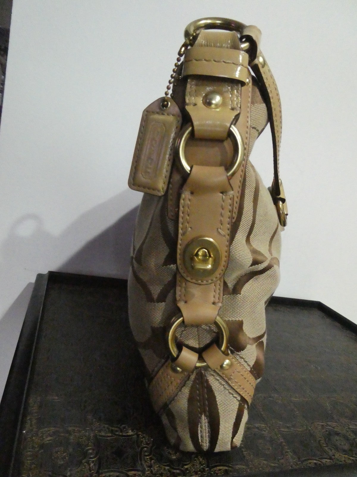 Vintage Coach Authentic Handbag/Purse/Shoulder Bag Canvas, Leather E087312873