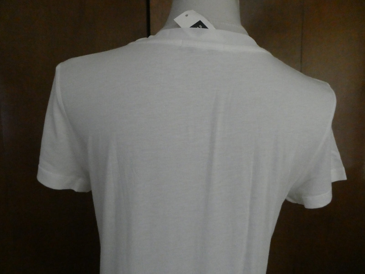 Gap women’s white cotton/modal decorated short sleeve top size Large