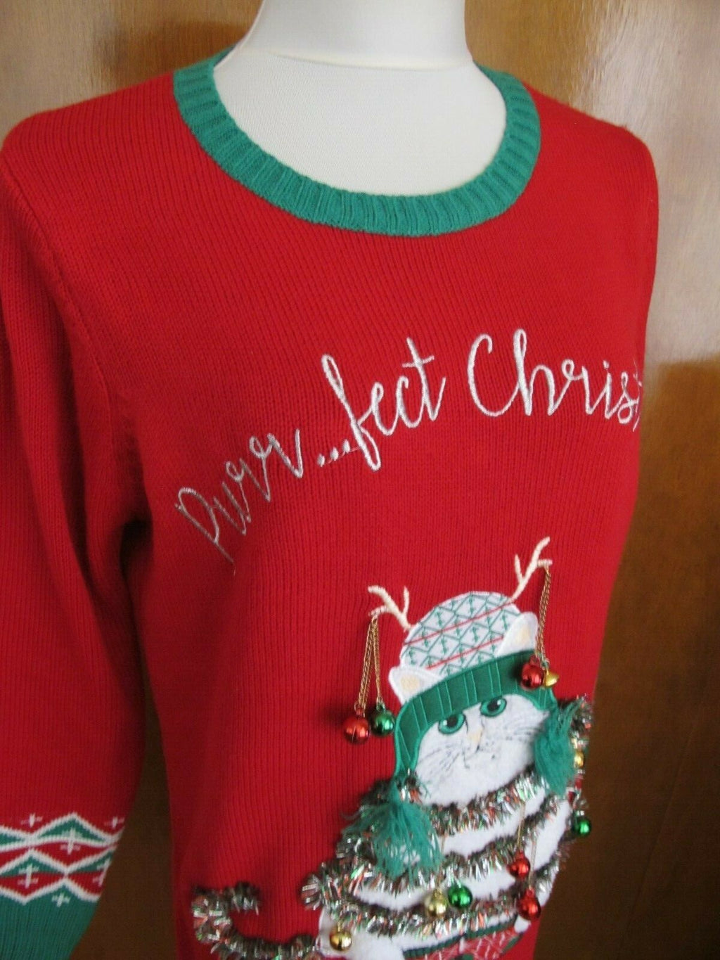 Reference Point Women's Red Christmas Sweater Dress Large