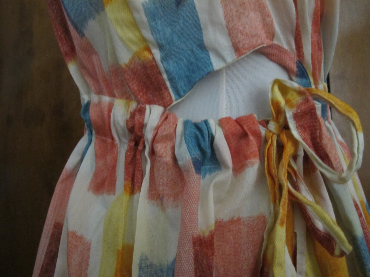 Anthropologie Lilka women’s multi-color cotton drawstring dress (run big)