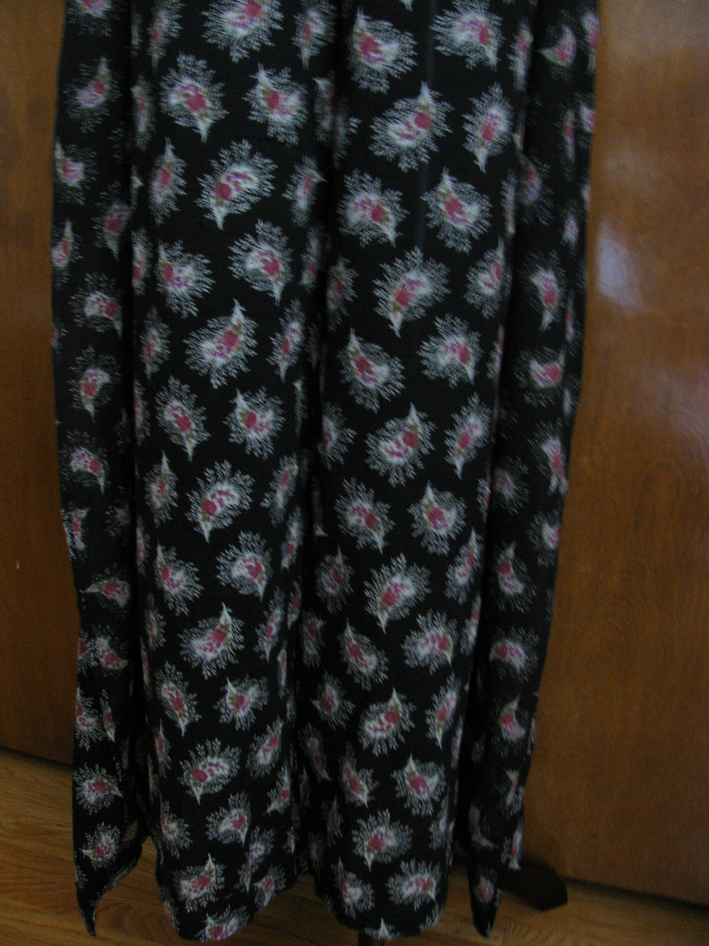 Denim & Supply Women’s Black Floral Cotton Wide Leg Pants 