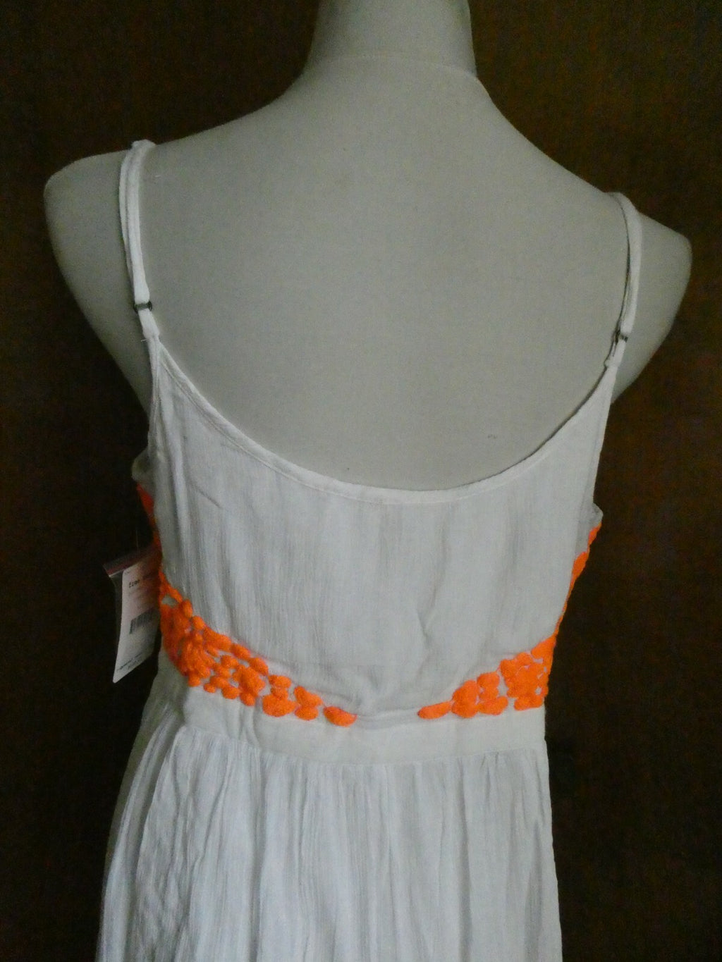 Free People women's ivory comb embroidered lined dress size Large 