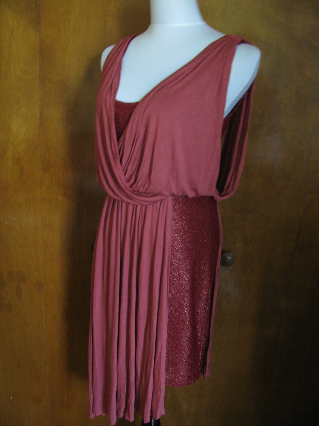 Free People Women’s Draping Over Tuscan Red Soft Dress 
