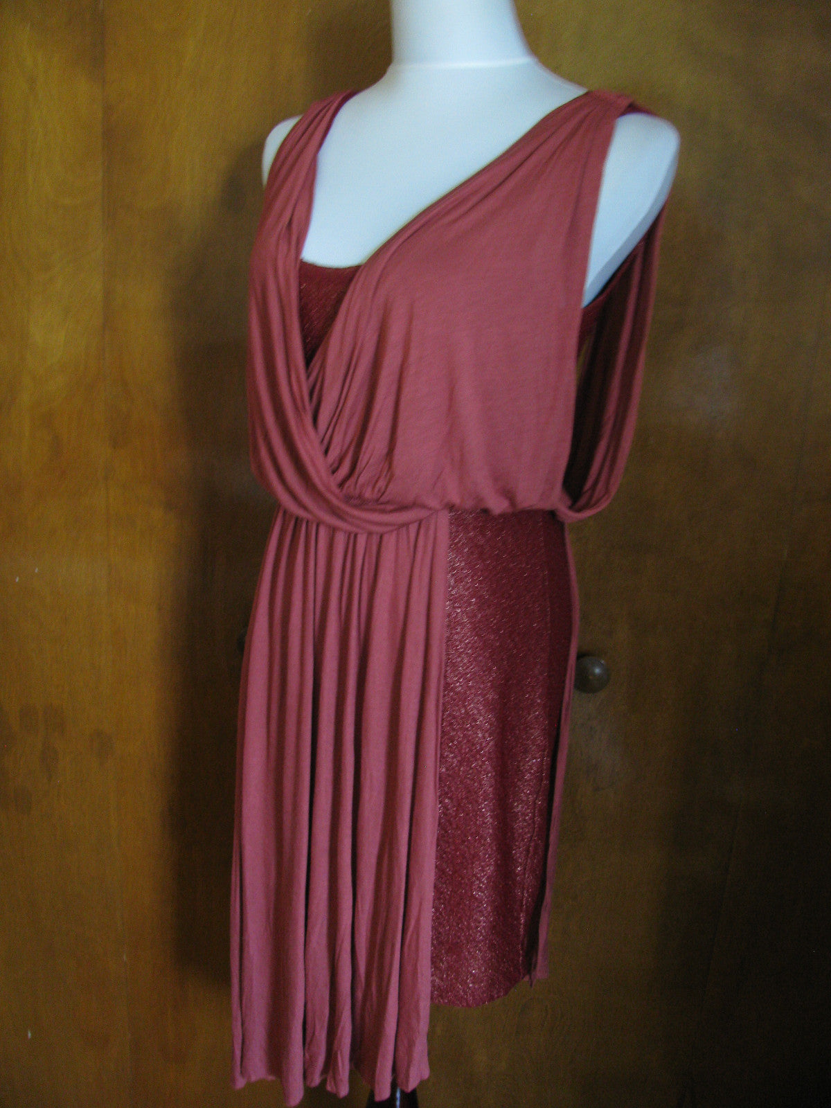 Free People Women’s Draping Over Tuscan Red Soft Dress 