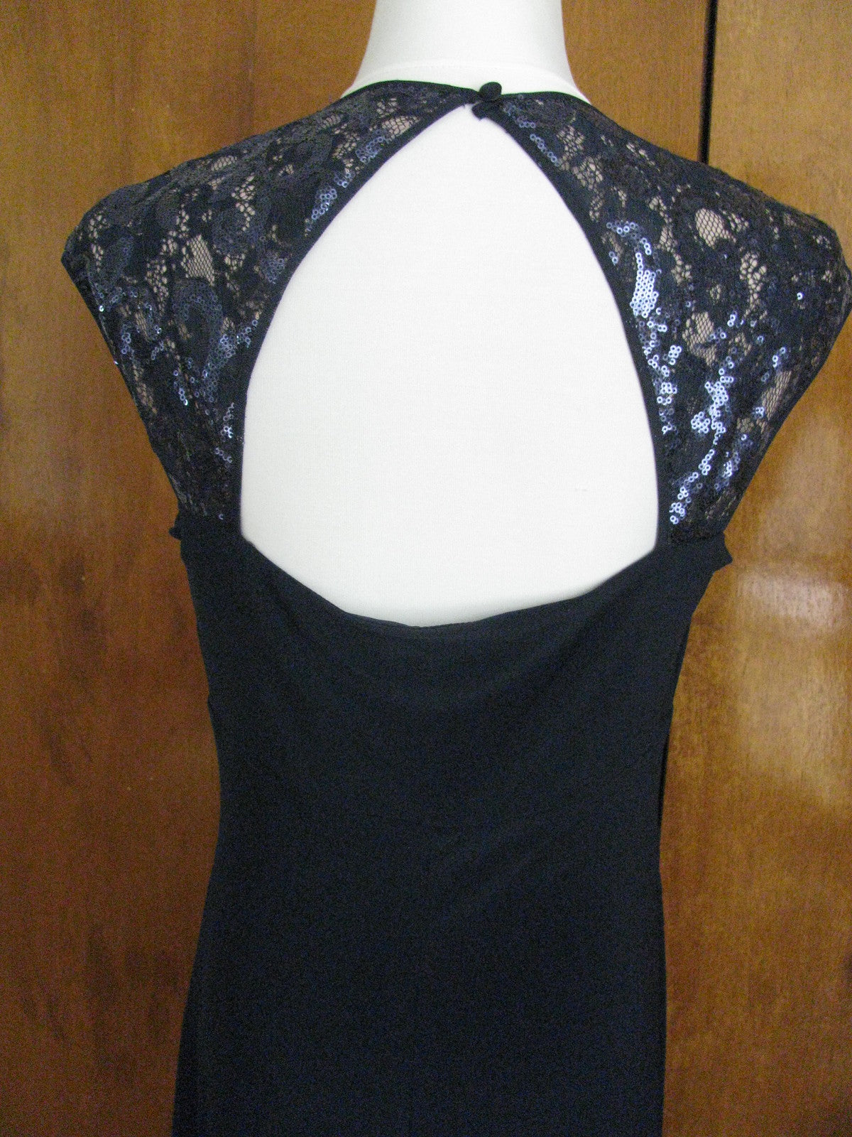 Ralph Lauren women's gown navy sequined mesh bodice NWT evening dress size 14P 
