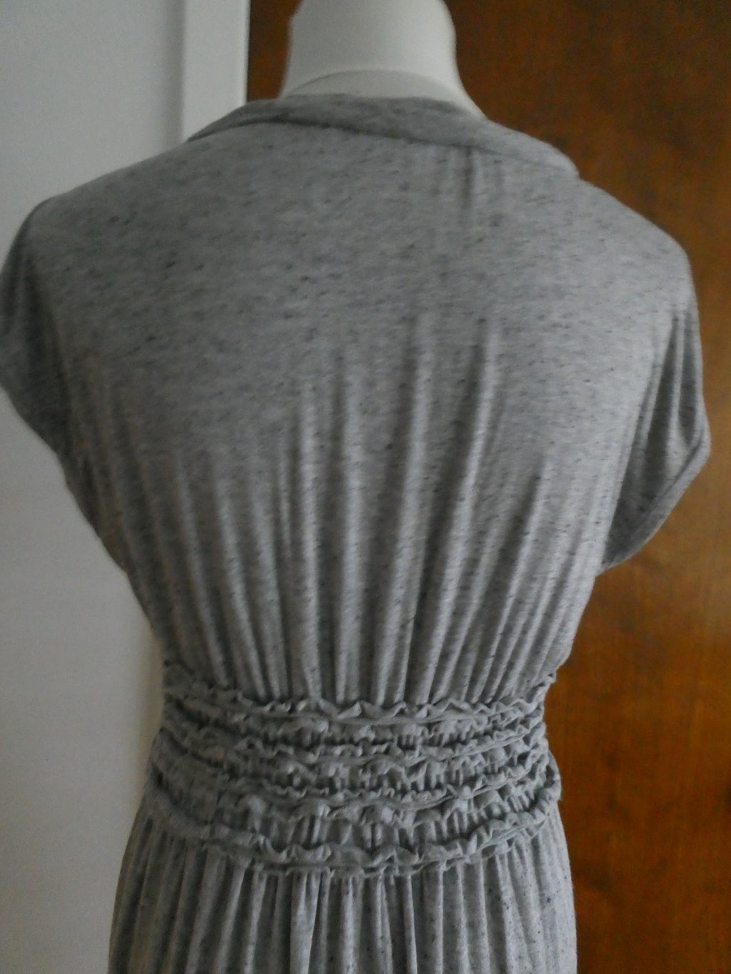 Max Studio women knit jersey dress heather gray with black flecks, featuring L