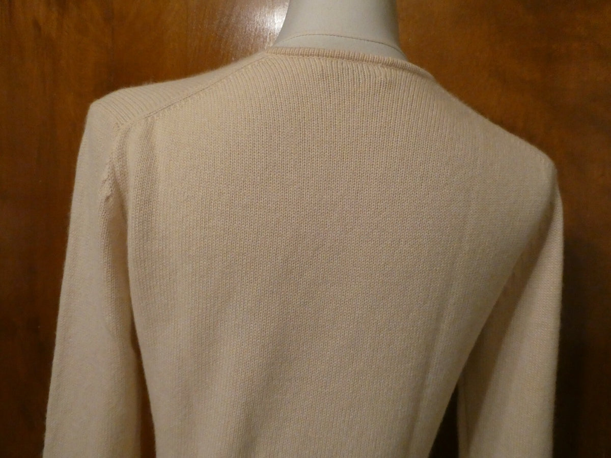 Repeat women's cream cashmere V-neck sweater size EU 40