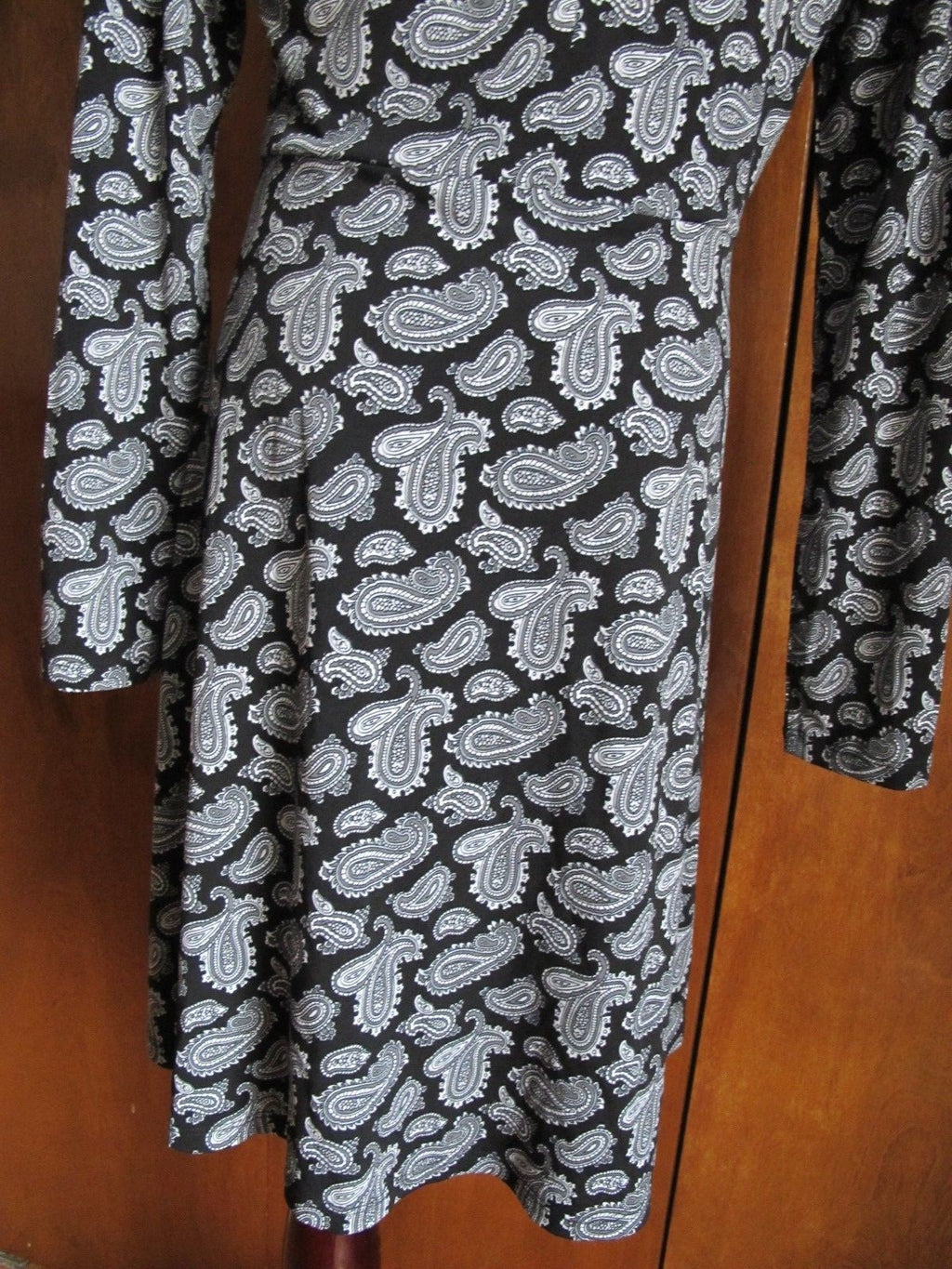 Michael Kors women’s printed multi color boat neck jersey A-line dress large 