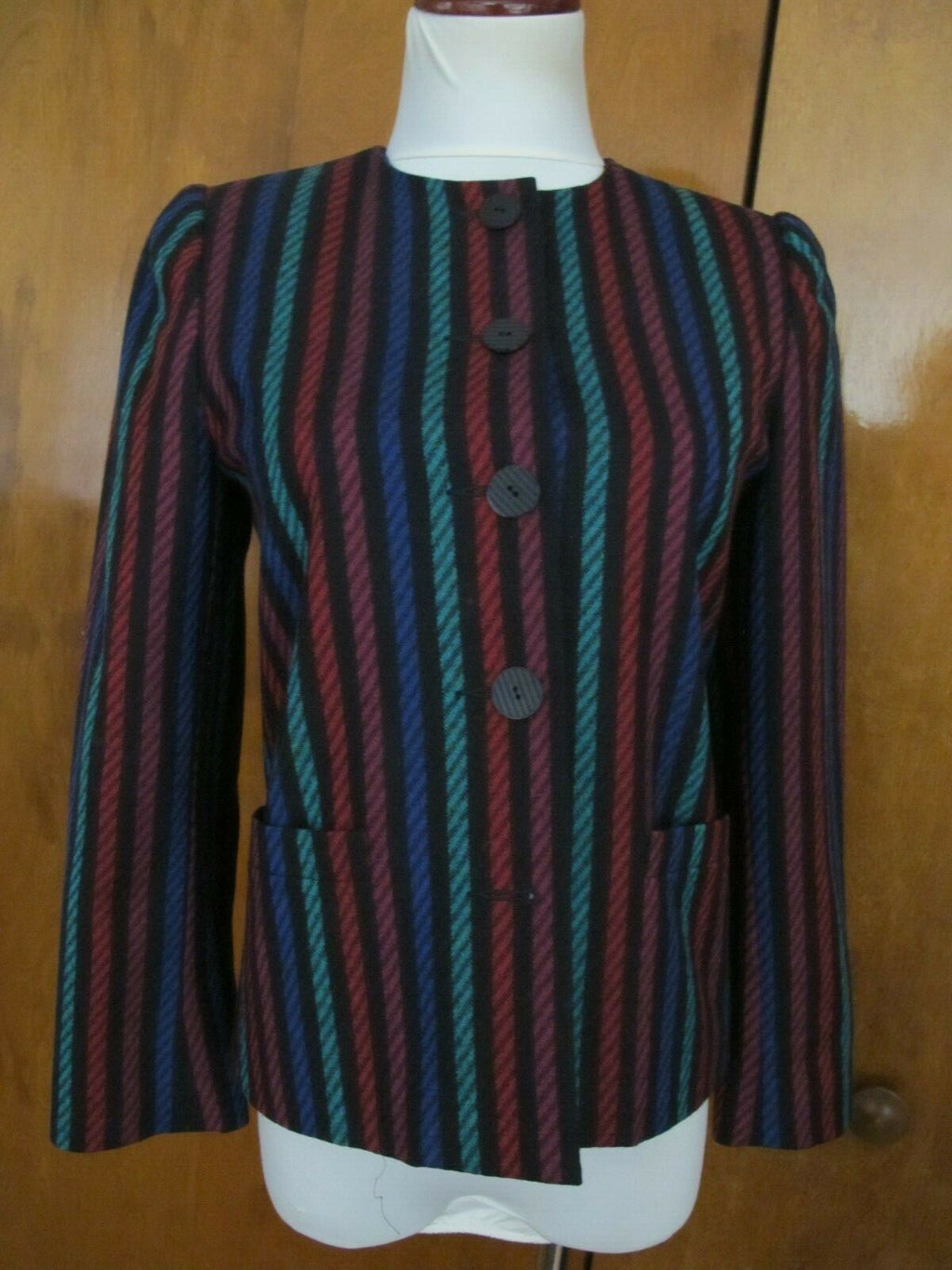 Lloyd Williams Women’s Jacket Blazer Lined Stripes Multi Color 4P pre-owned