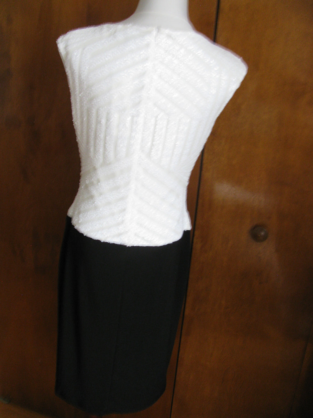 Ralph Lauren womens black white features shimmering beaded New dress