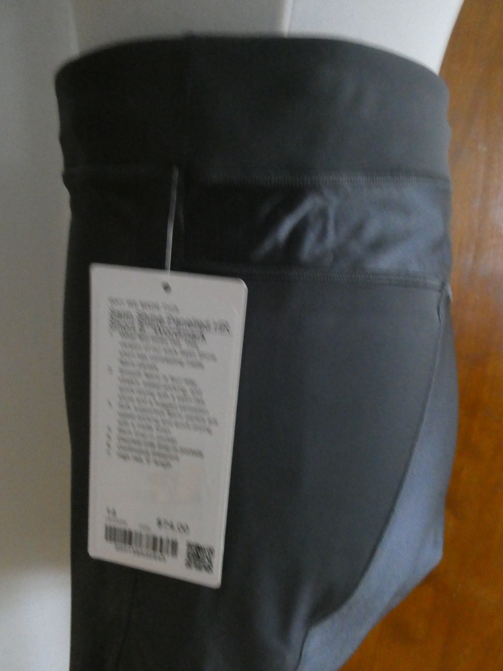 Lululemon Satin Shine Panelled HR Short 8" Wordmark Coal Black Size 14 NWT