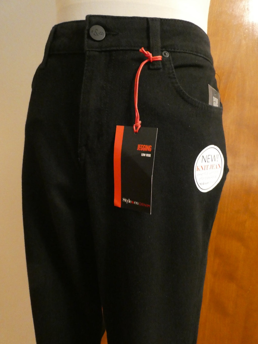 Style &CO Denim Women's Essential Comfort Soft Legging Jean Pants Black Size 14