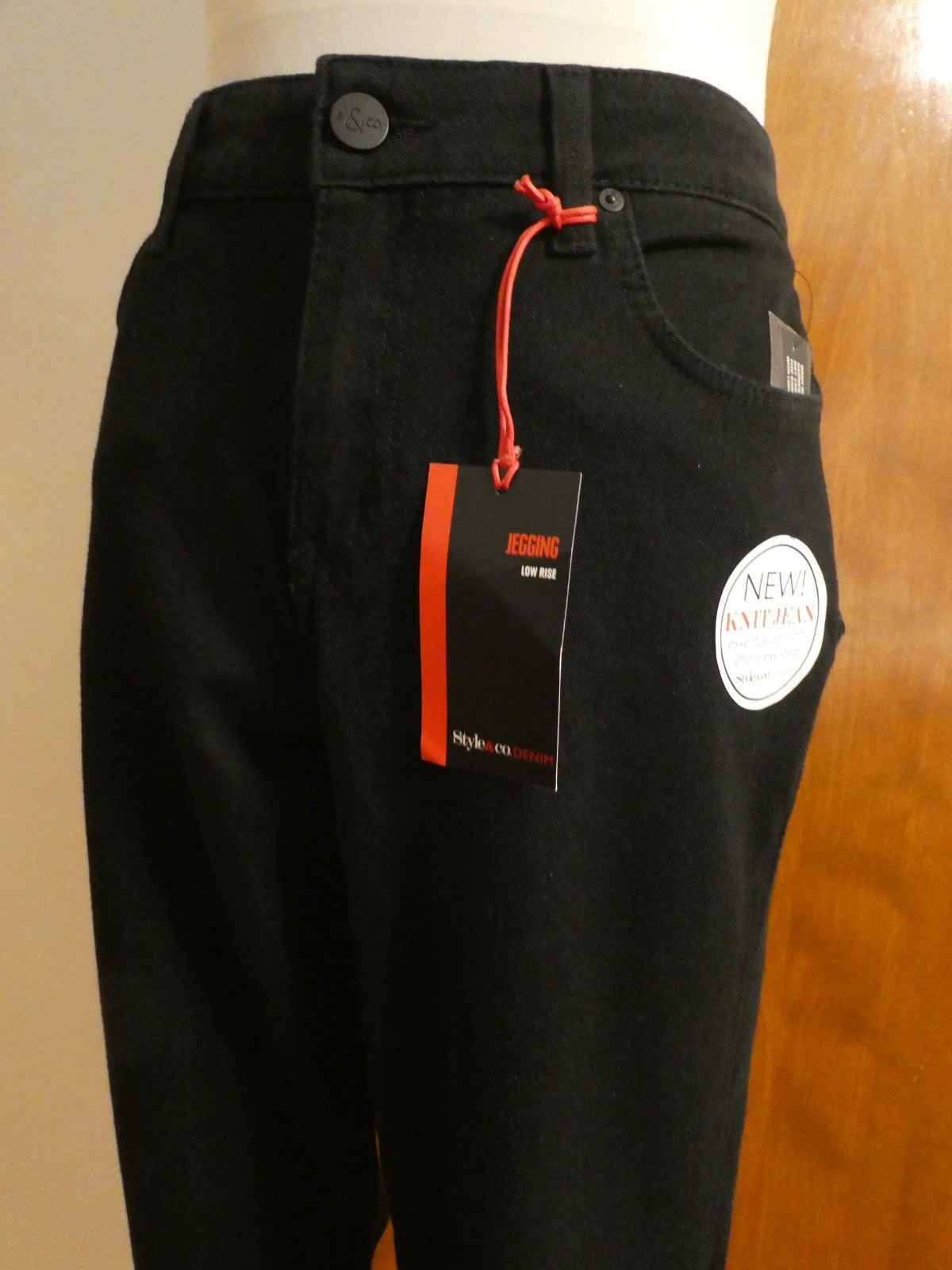 Style &CO Denim Women's Essential Comfort Soft Legging Jean Pants Black Size 14
