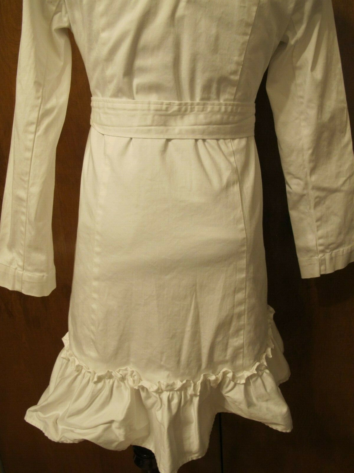 Nine West Women’s White Button-Down Cotton Trench Lined Coat Blazer M (fits S)
