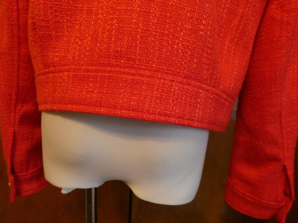 DKNY women red lined long sleeves blazer jacket size 12