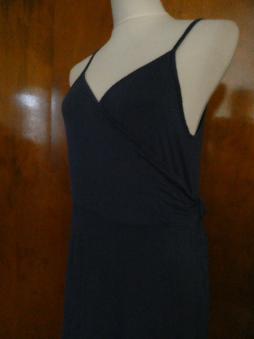 Gap Women's Navy Tie-Waist Midi Wrap Dress Size Large