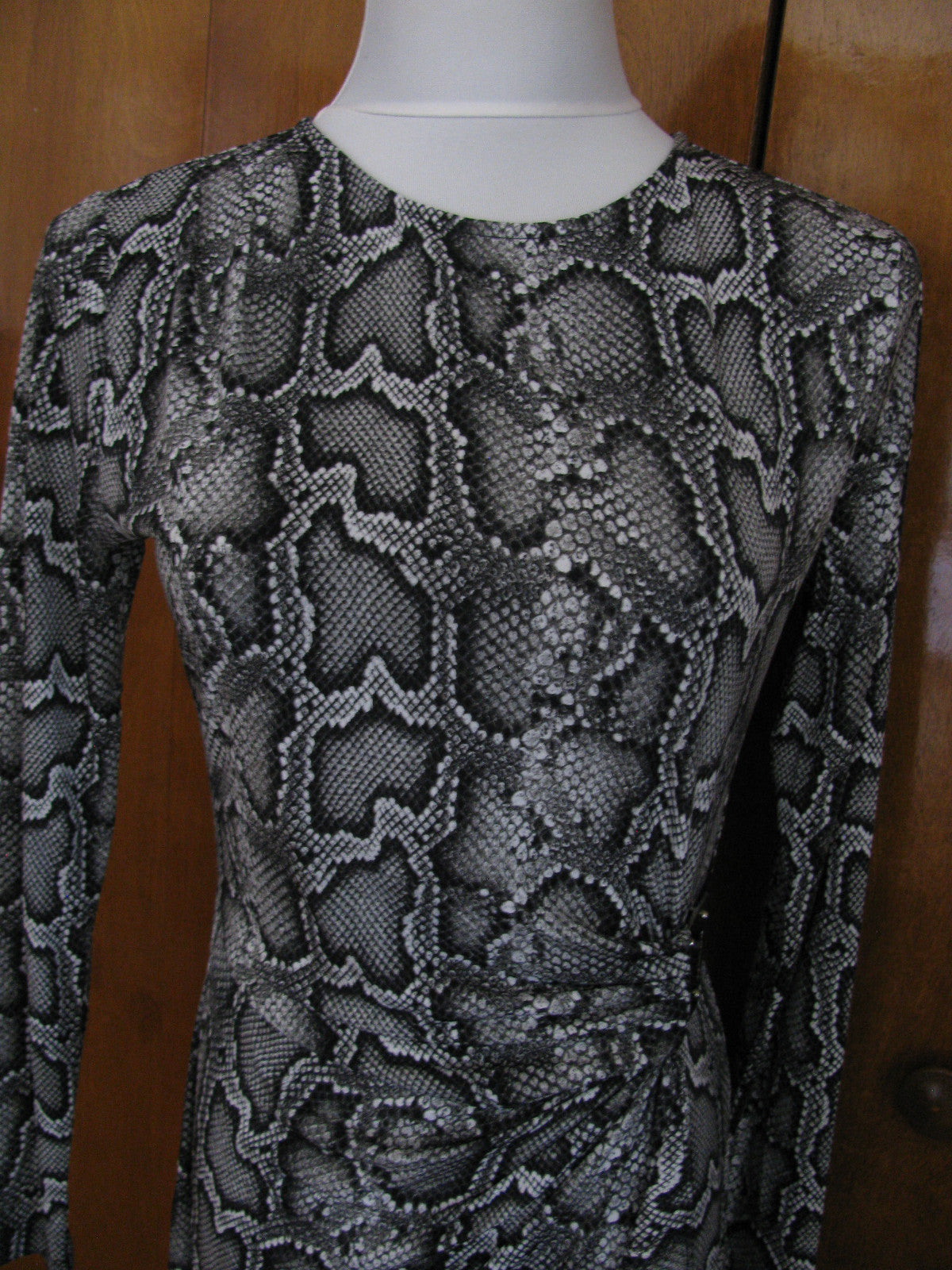 Michael Kors women’s snake print faux wrap long sleeves dress Size PM, PL, PS