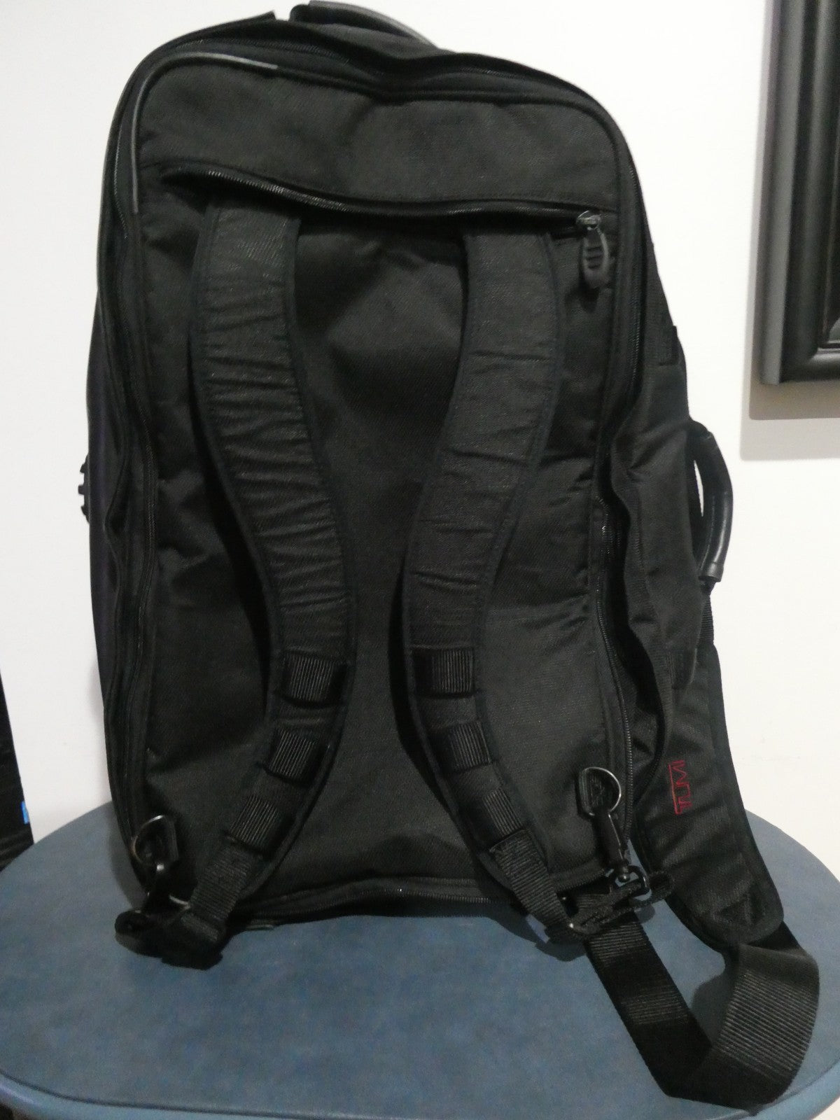 TUMI Expandable 3-in-1 Travel Bag Backpack Briefcase Black Ballistic Nylon 22"