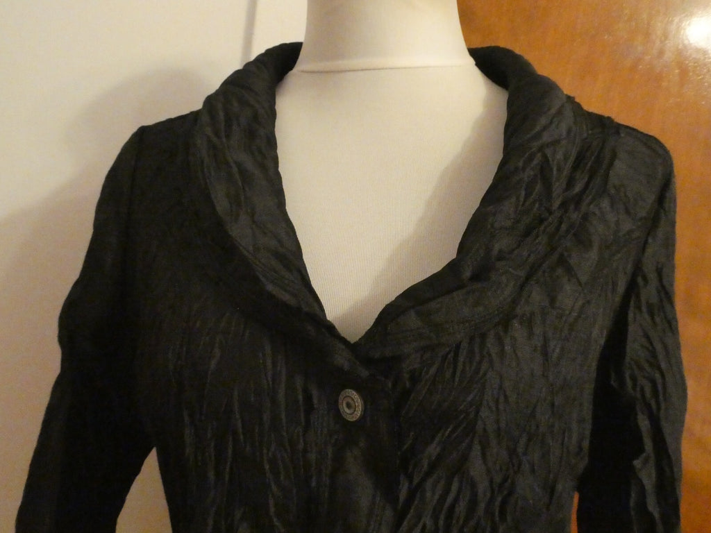 Vers Australia womens black lightweight crinkle dress jacket size14 (fits sz 12)