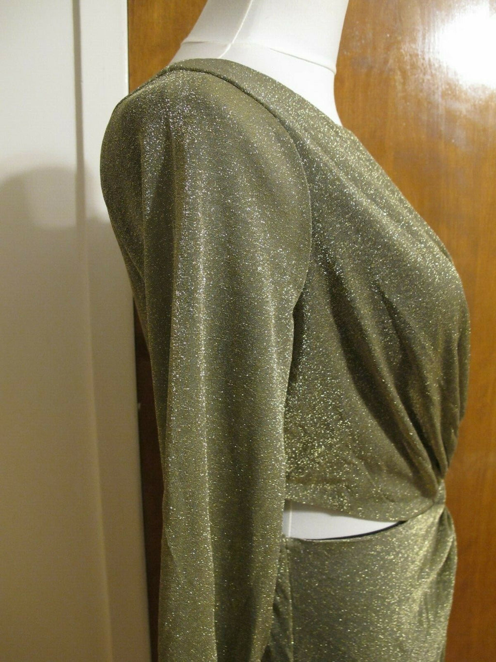 Rachel Roy Women Gold Metallic Twist Front Maxi Cocktail Dress New Medium, Large