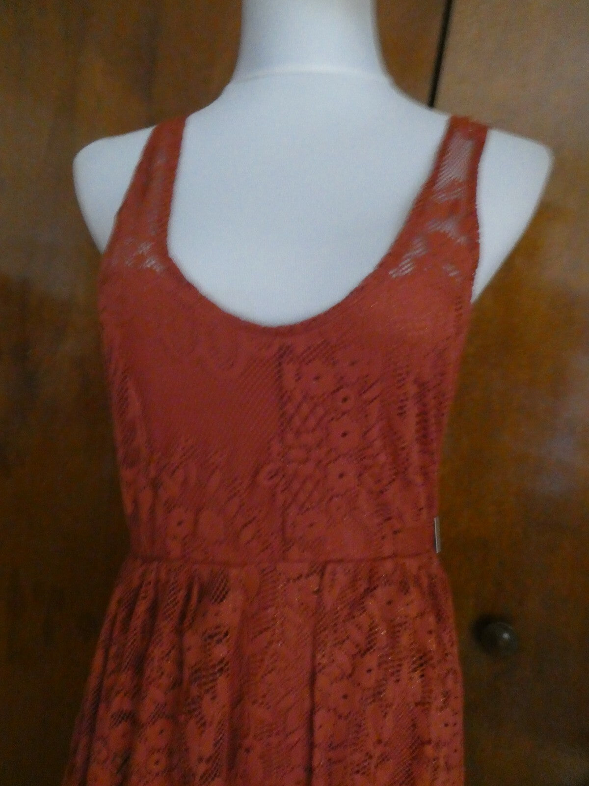 Free People women’s terracotta stylish lace crafted lined evening dress 12