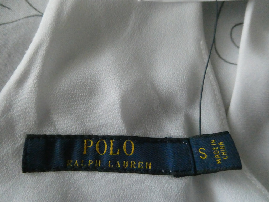Polo Ralph Lauren Women Cami Top Small White Lined Racerback Triacetate Blend