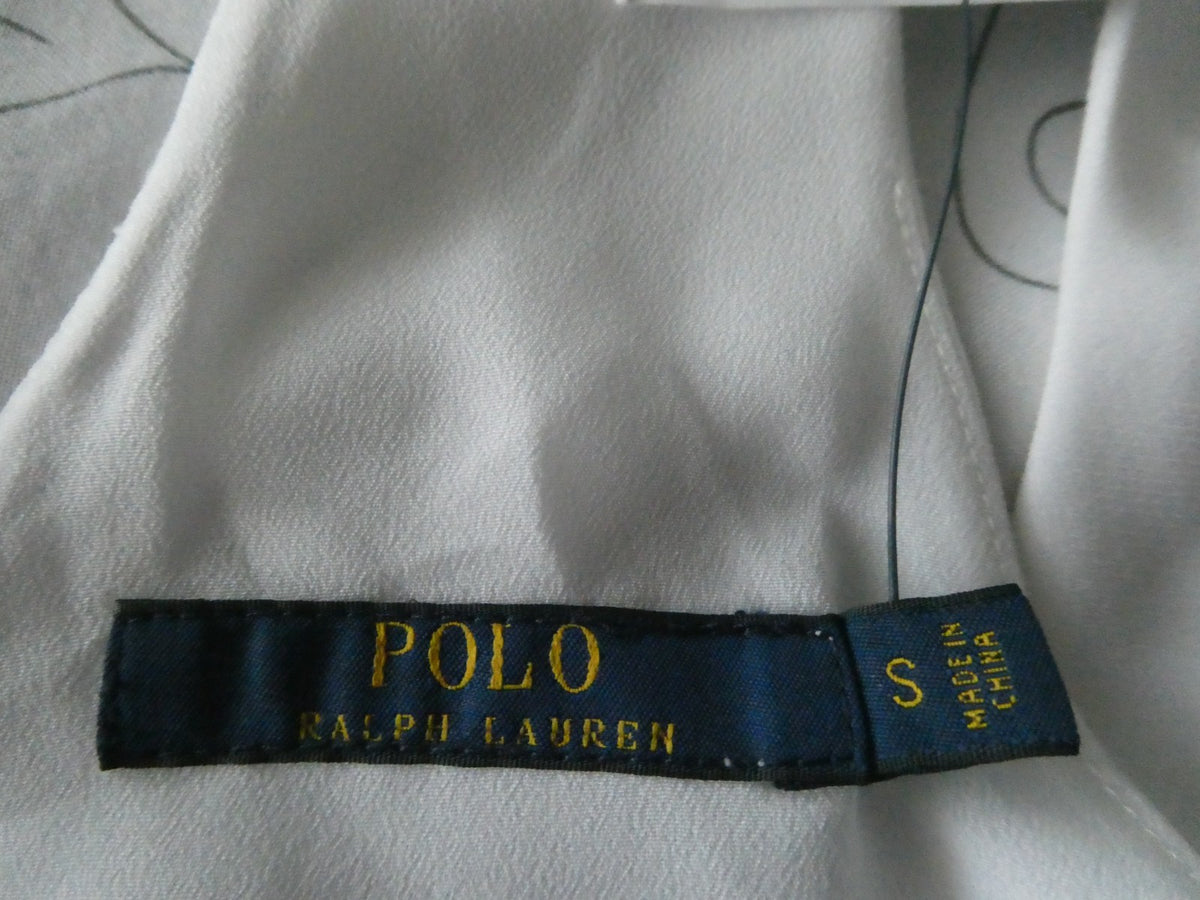 Polo Ralph Lauren Women Cami Top Small White Lined Racerback Triacetate Blend