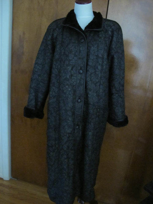 Adarcrea Petro Diez Women Shearling Sheepskin Fur Full Length Coat Sz38 US Sz 8