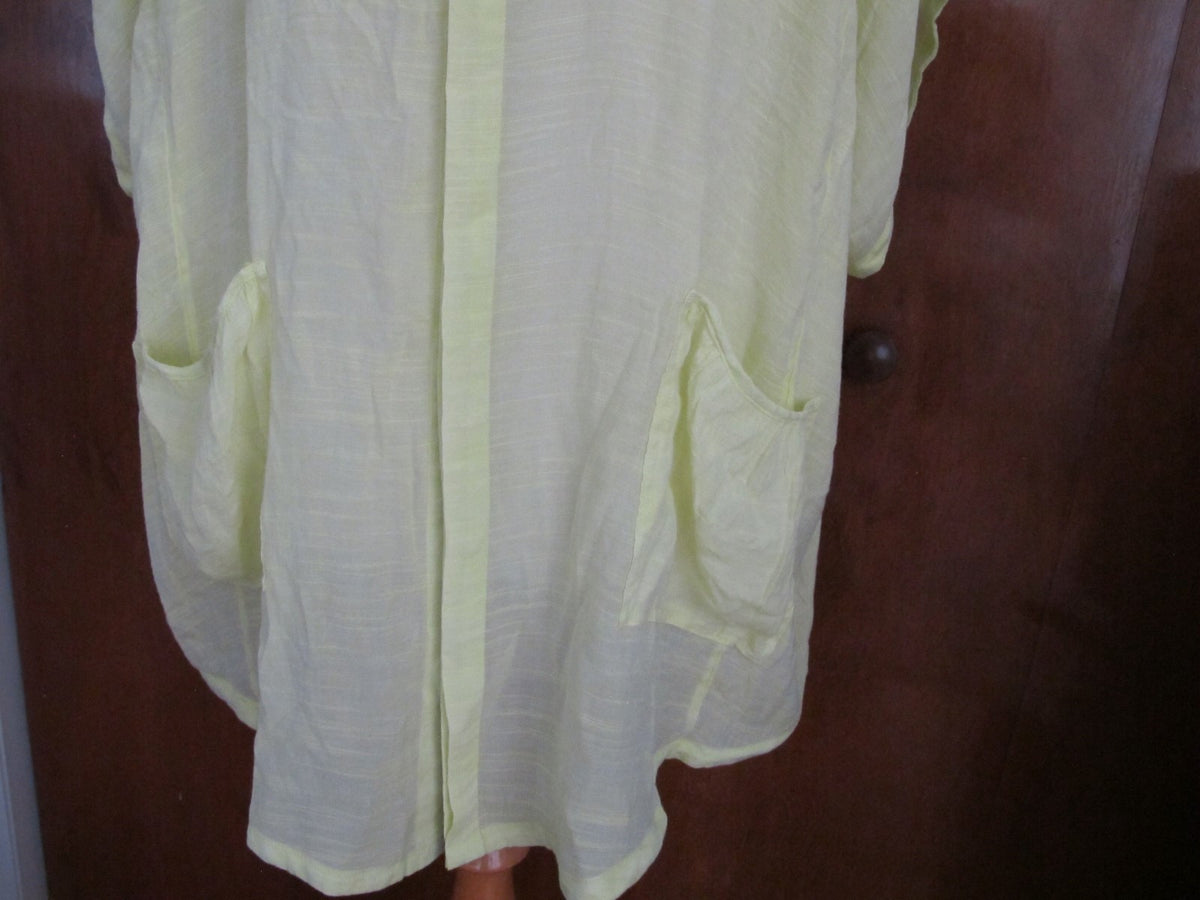 Anthropologie SaturdaySunday womens chartreuse Kendra oversized tunic medium