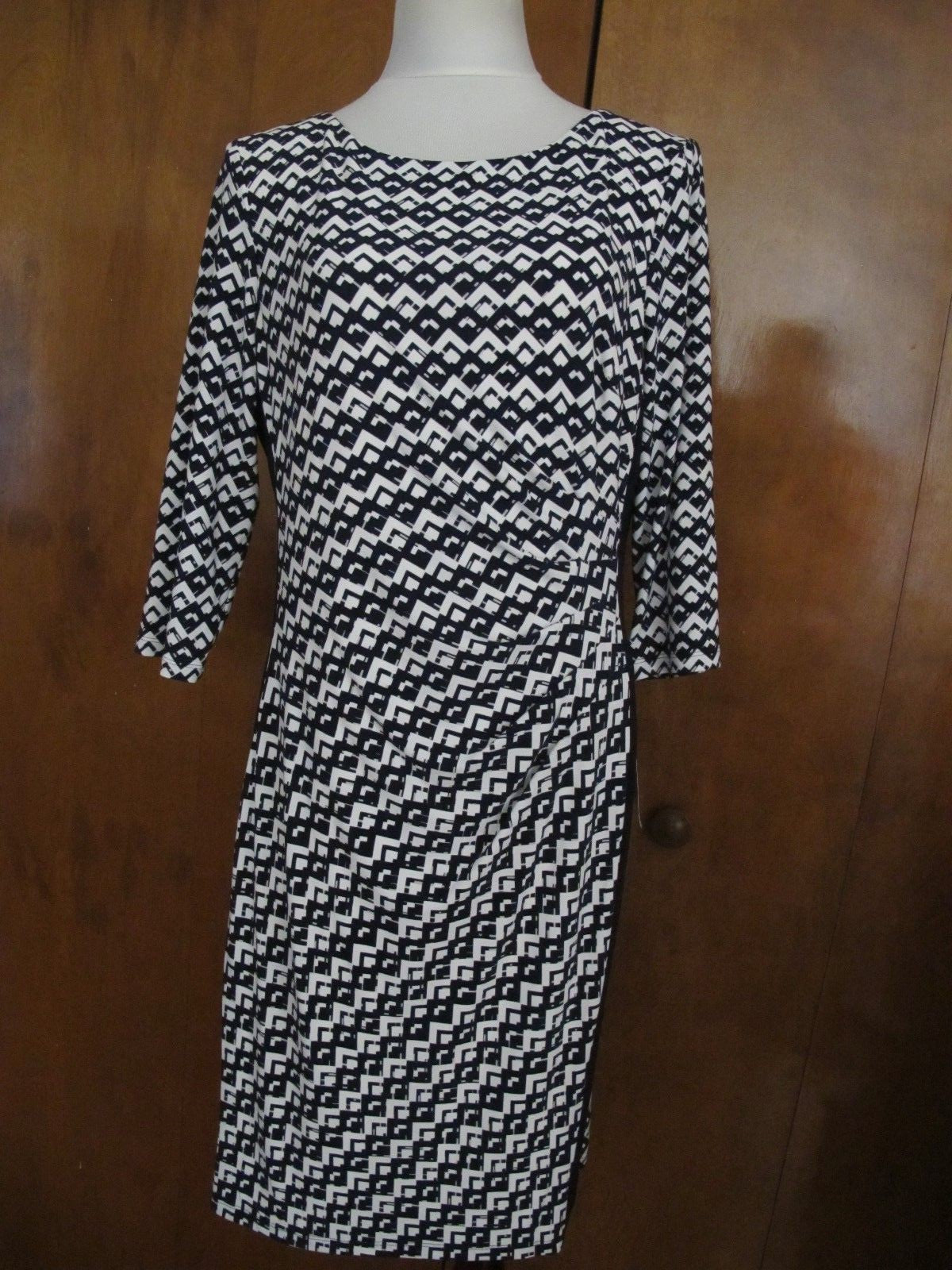 Ralph Lauren women's navy white detailed evening new dress Size 16