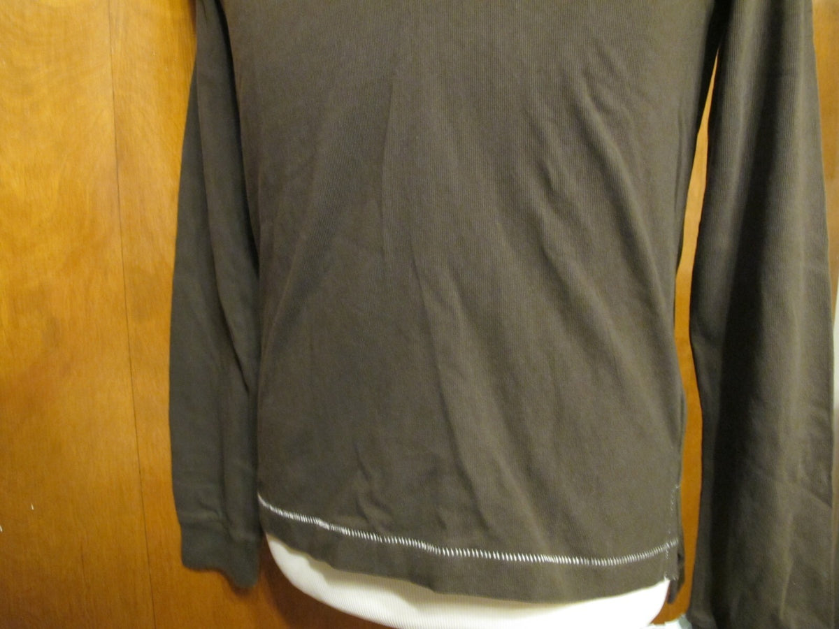 Alternative men's cotton collared brown sweater size small