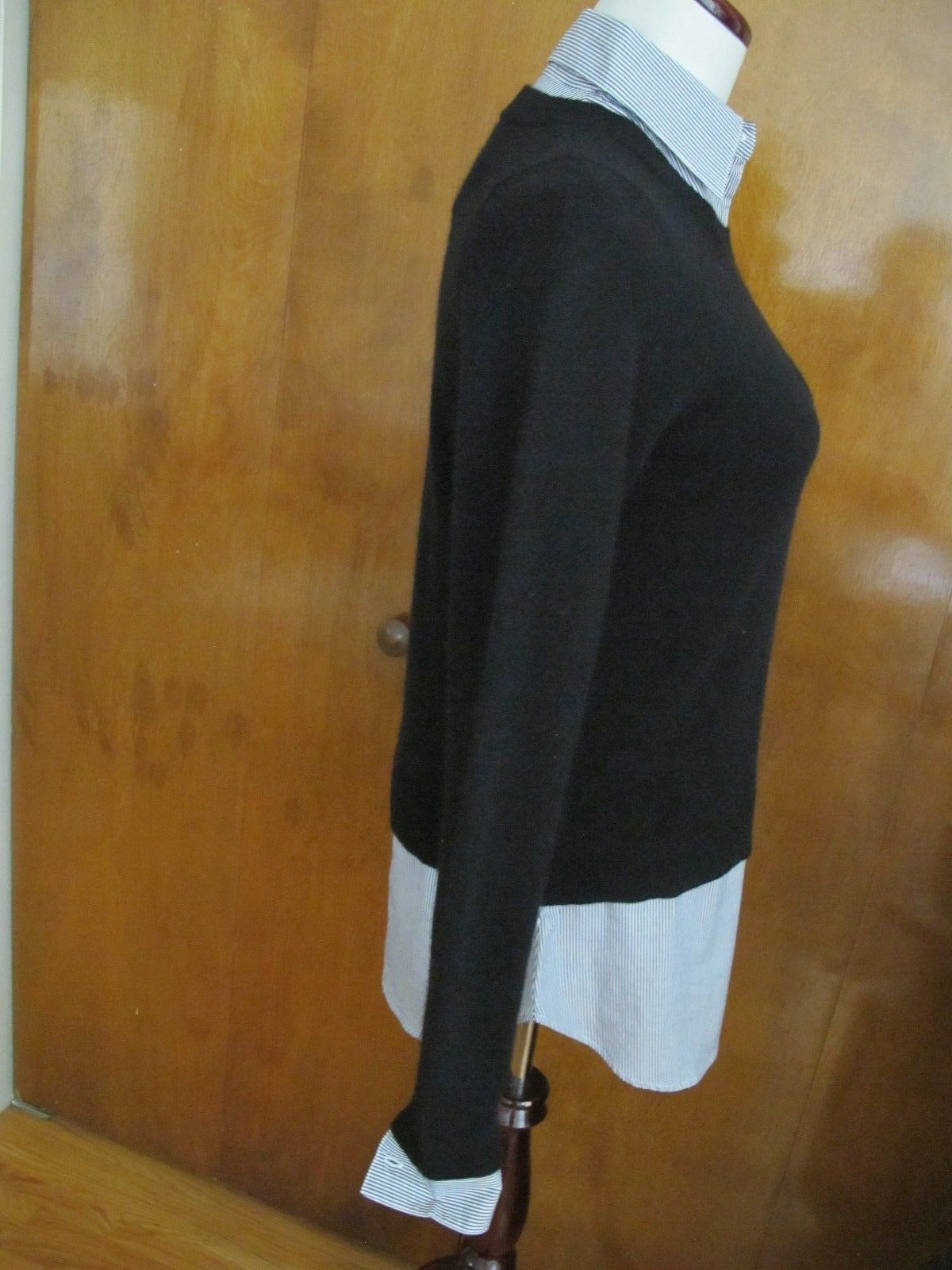 By Bloomingdale's Women’s Black Layered Look Cashmere Sweater Small NWT