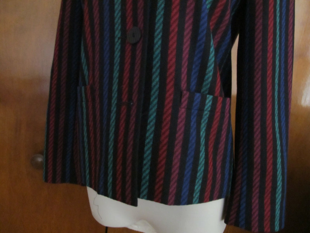 Lloyd Williams Women’s Jacket Blazer Lined Stripes Multi Color 4P pre-owned