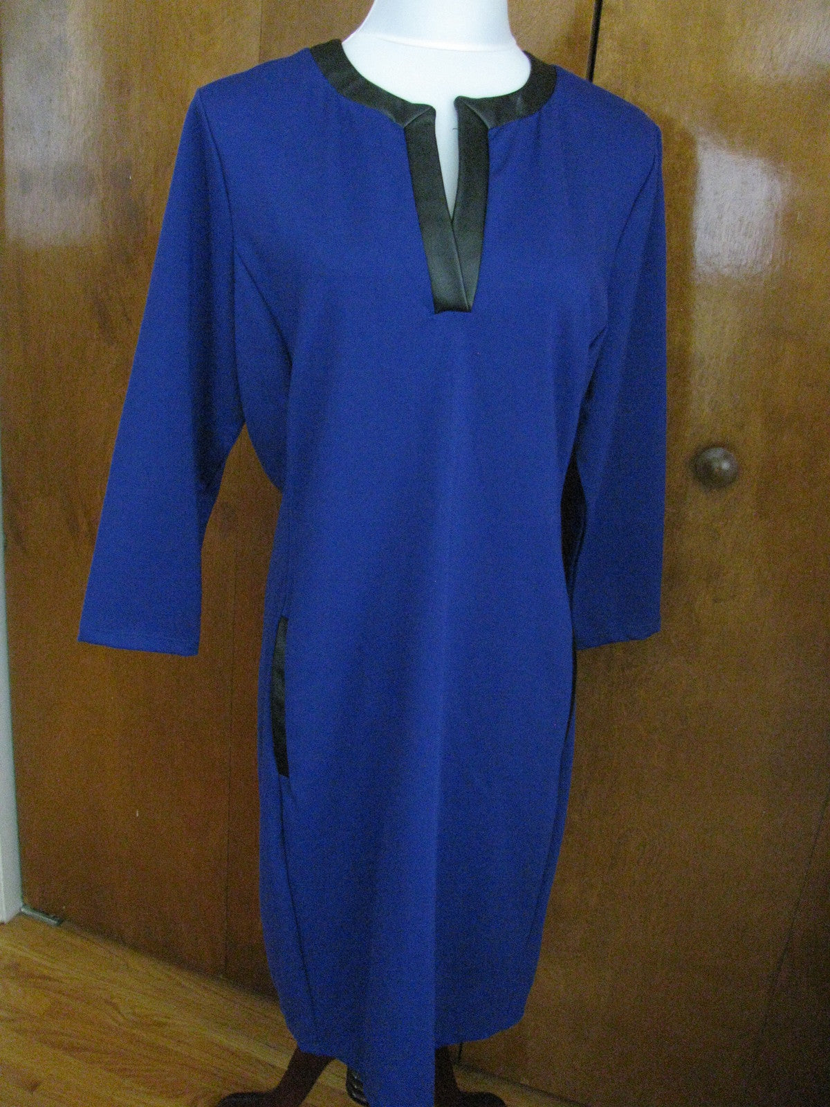 Ralph Lauren women's faux leather insert purple detailed NWT dress size Xlarge