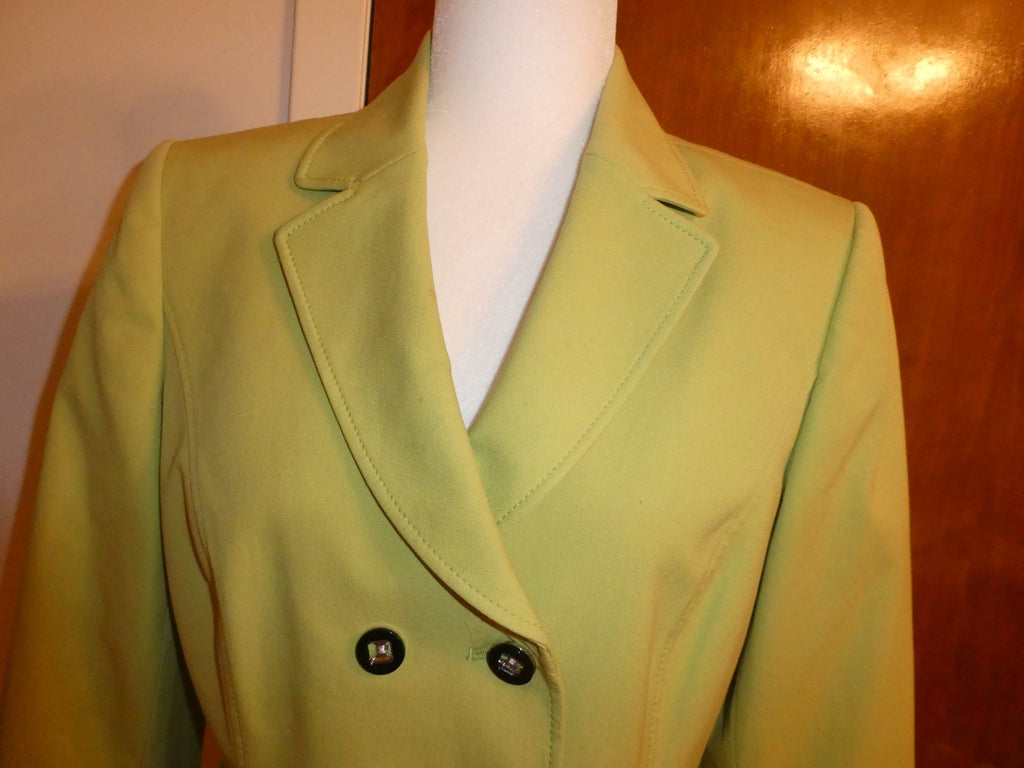 Tahari Arthur S. Levine Women's Blazer Jacket Lime Green Cotton Stretch Size 8