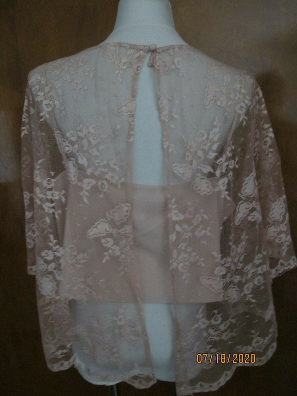 Donna Morgan Collection women’s aurora pink lined evening top size Large 