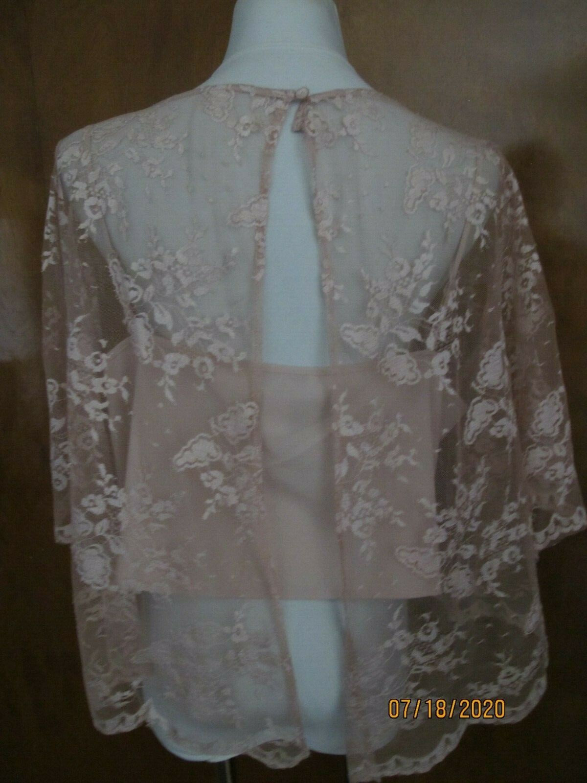 Donna Morgan Collection women’s aurora pink lined evening top size Large 