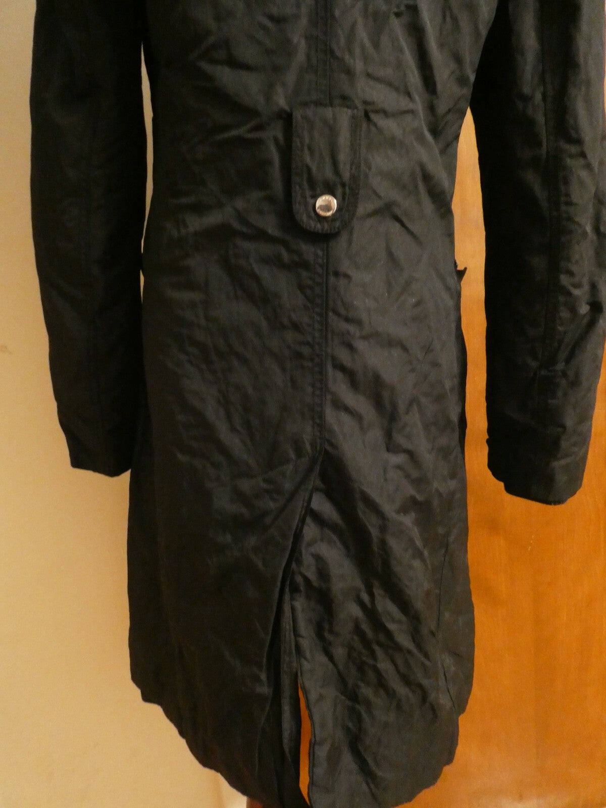 Laundry By Shelli Segal Women's Black Long Winter Coat Removable Hood Medium