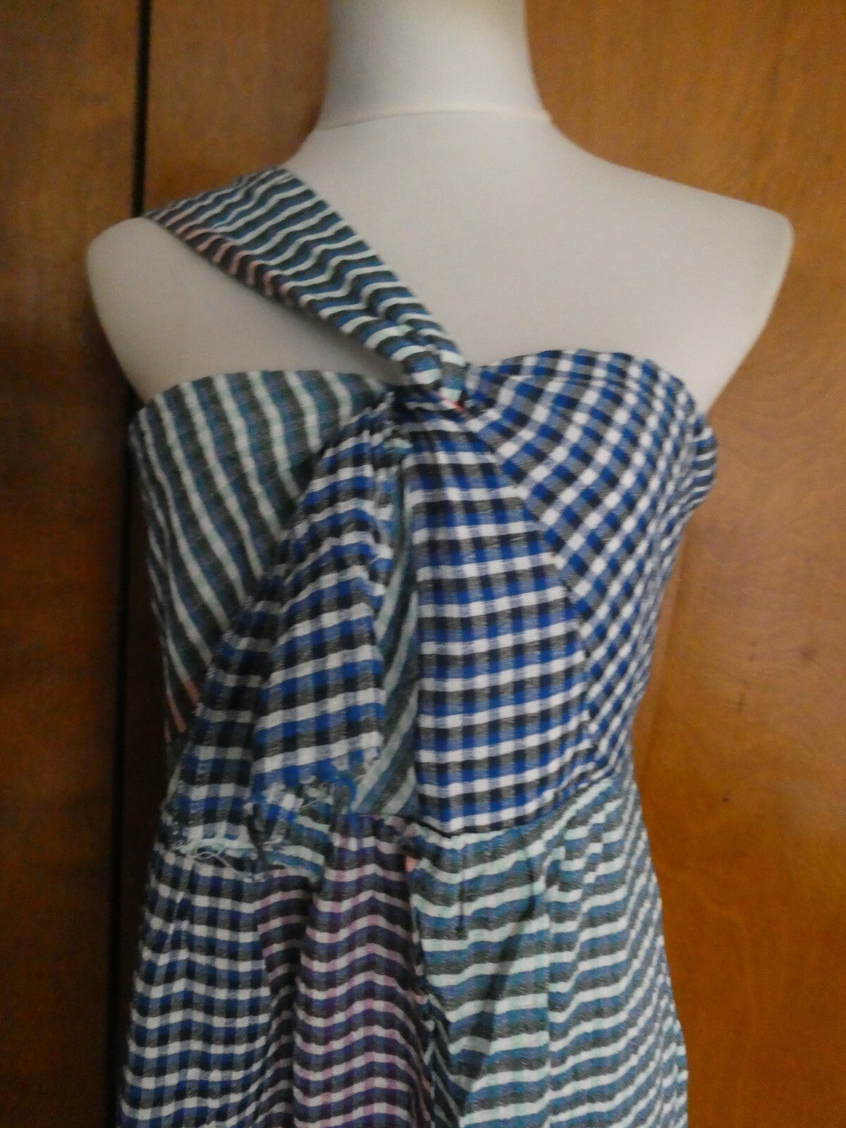 ANTHROPOLOGIE MAEVE Women's Waverly Plaid One Shoulder Full Lined Dress 10,14,16