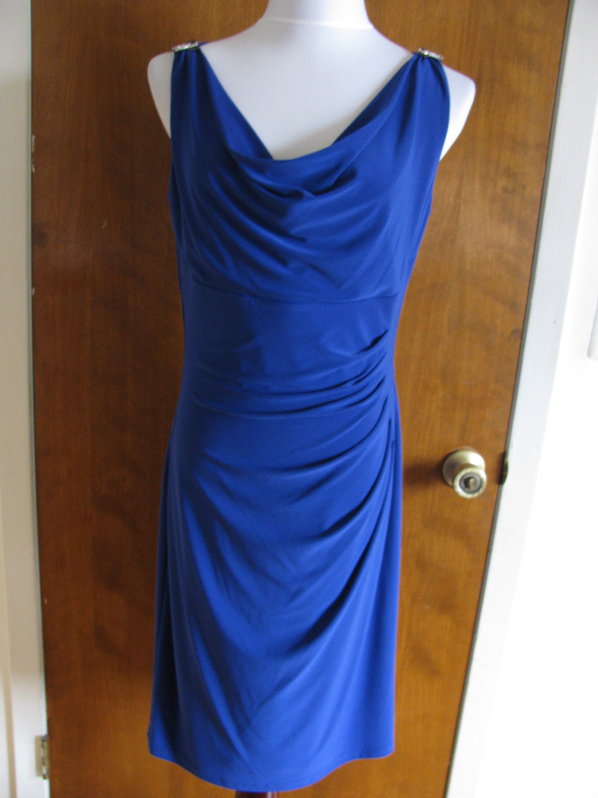 Ralph Lauren women’s blue evening  drape dress New