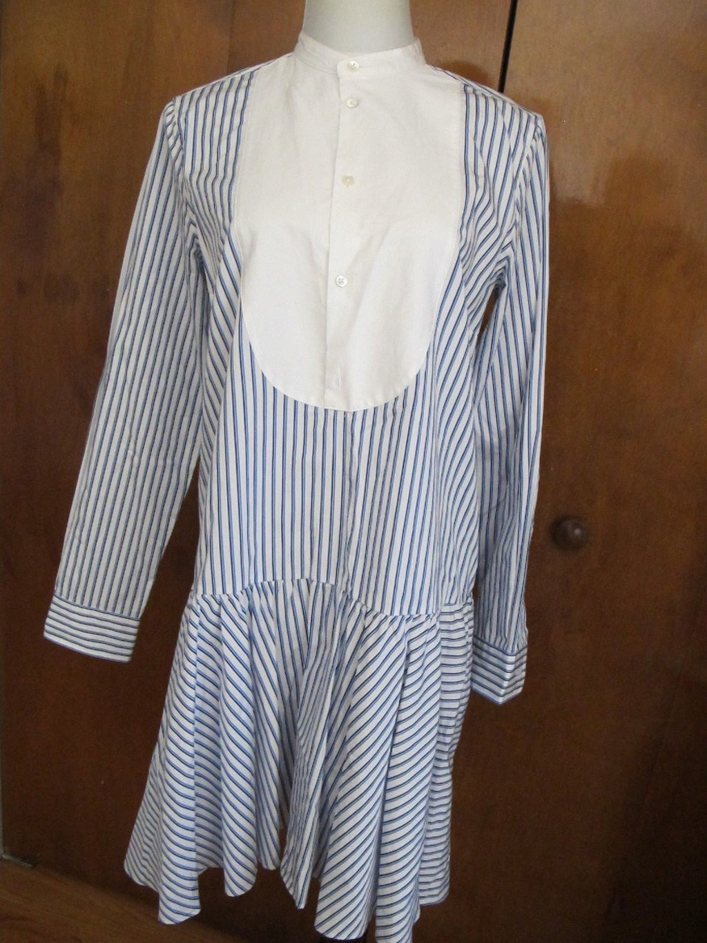 Polo Ralph Lauren women’s white blue gorgeous cotton New long sleeves dress 10