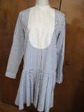 Polo Ralph Lauren women’s white blue gorgeous cotton New long sleeves dress 10