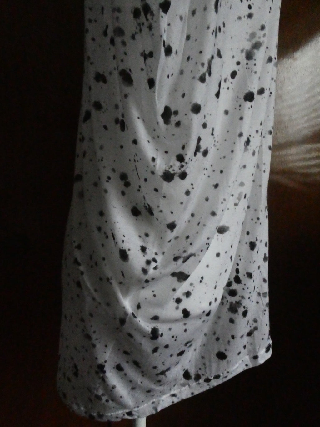 Michael Kors Women Top White/Black Splash Print 100% Tencel Medium $69.50