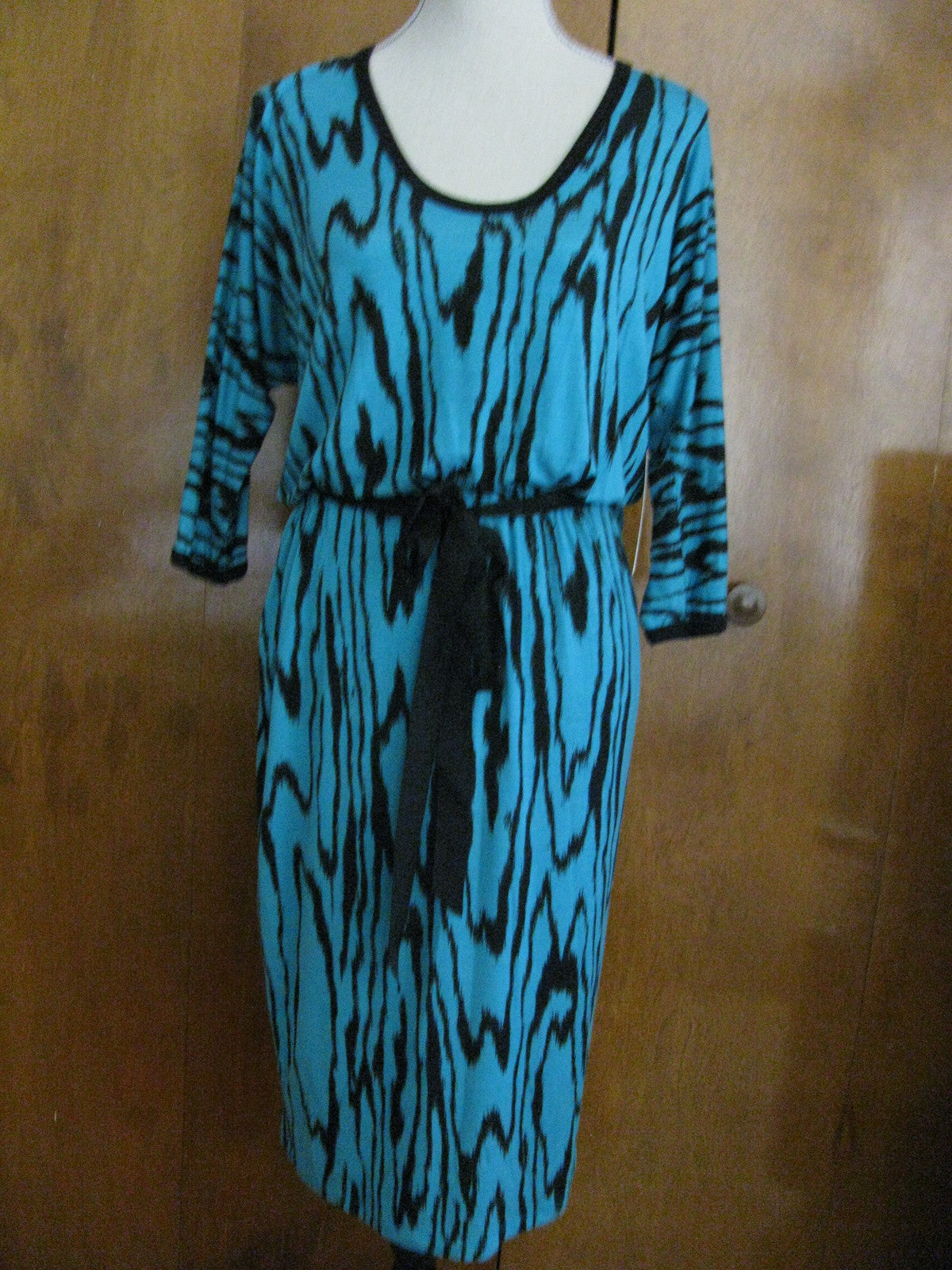 Karen Kane women's green black rayon wrap dress size XS, L new