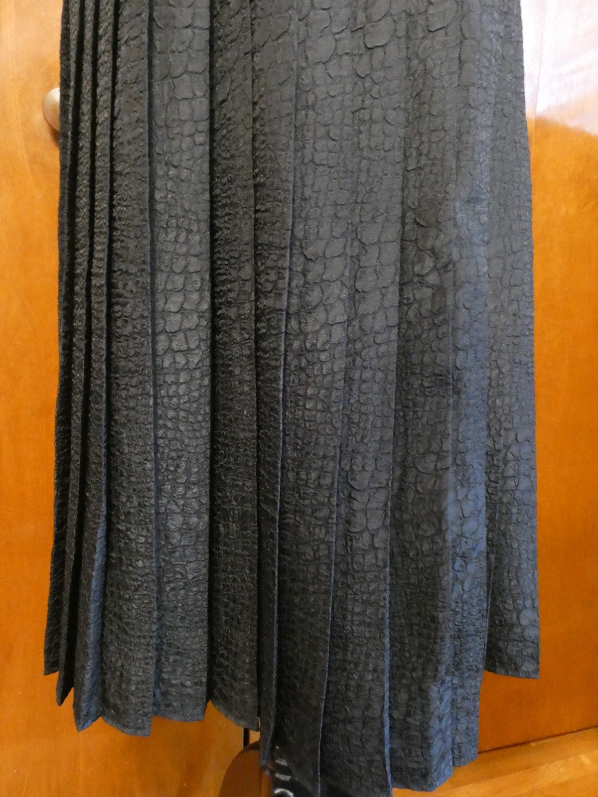 Vintage Baruch Women 2 Pc Suit Size 48 Leopard Jacket Black Pleated Lined Skirt
