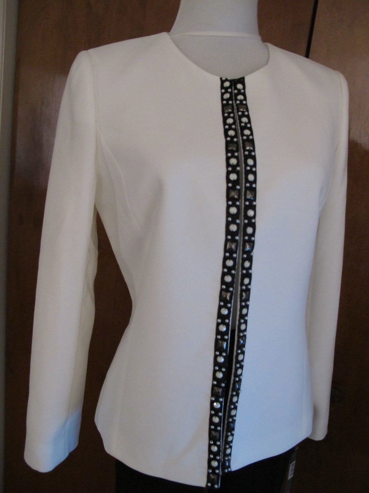 Tahari Asl Women’s White Black Pant Suit Set New