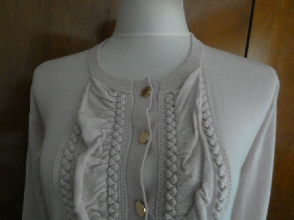Authentic Burberry Women's Buttoned Long Sleeve Pale Stone Cardigan Small